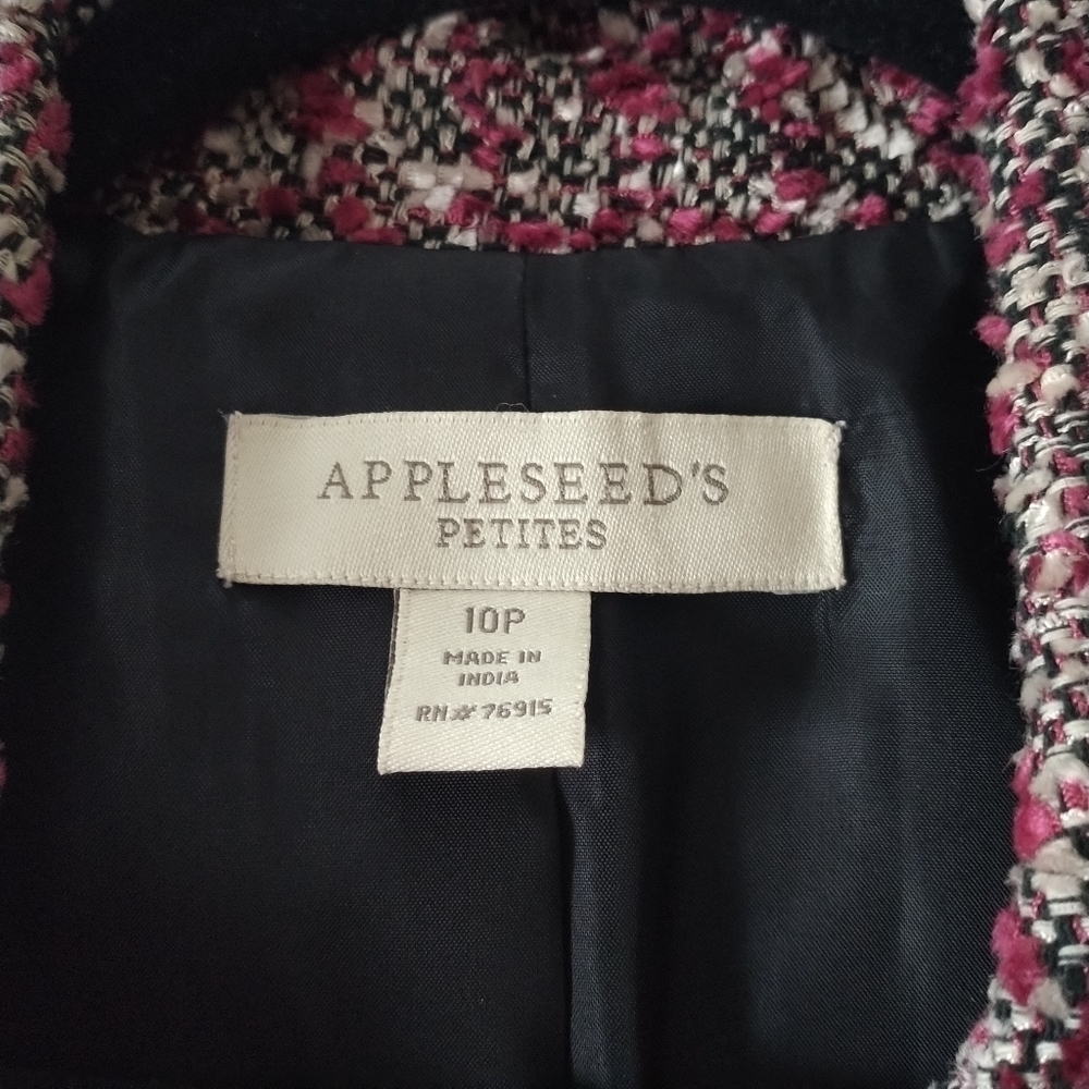 Appleseed's Petite Woven Nubby Classic Button front Blazer Jacket 10P - Picture 10 of 15